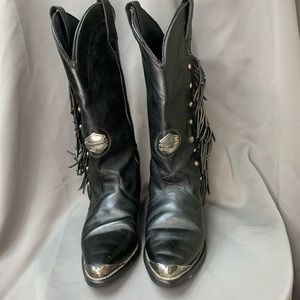 Harley Davidson Fringed Cowgirl Boots. Size 9